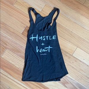 Women’s small graphic tank, “hustle and heart”